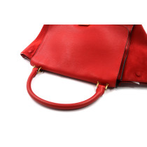 Cèline Trapeze Pelle e Pelle Scamosciata Rossa