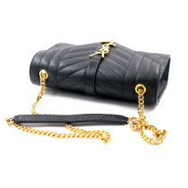 Saint Laurent Envelope Schwarzes Leder