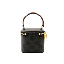 Celine Mini Vanity Case Triomphe Pelle Marrone