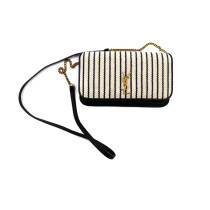 Saint Laurent Portacellulare Tessuto Bianco e Nero