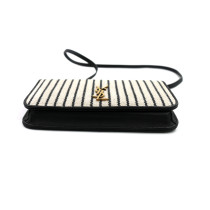 Saint Laurent Portacellulare Tessuto Bianco e Nero