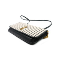 Saint Laurent Portacellulare Tessuto Bianco e Nero