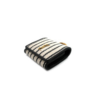 Saint Laurent Porta Airpods Tessuto Bianco e Nero