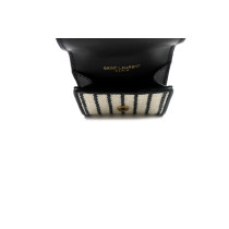 Saint Laurent Porta Airpods Tessuto Bianco e Nero