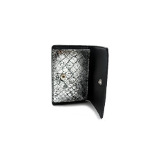 Saint Laurent Portafoglio Pelle Nera e Argento