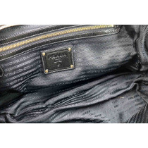 Prada Bauletto Tela e Pelle Nera