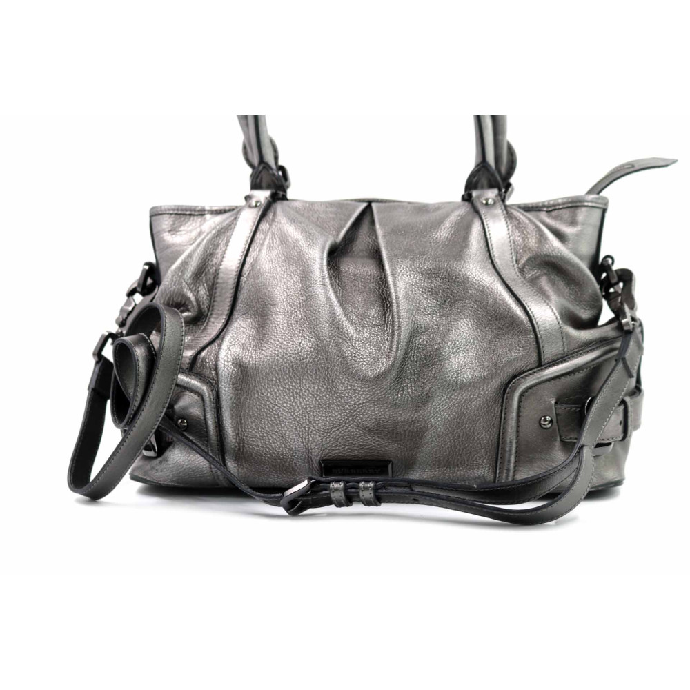 Burberry Tracolla Pelle Argento Metallic