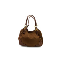 Prada Hobo en Tissu Marron