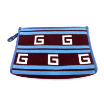 Gucci Pochette Panno Bordeaux e Azzurro