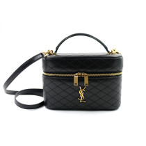 Saint Laurent Gaby Vanity Groß Schwarzes Leder