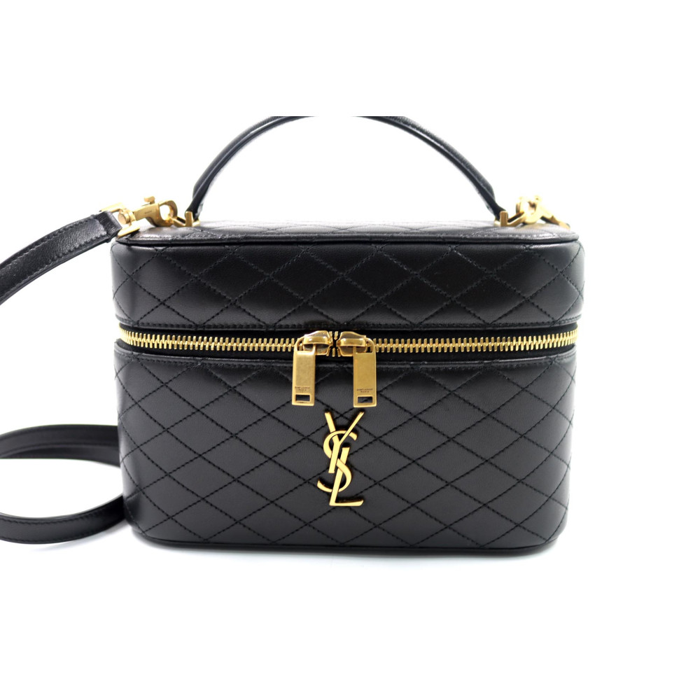 Saint Laurent Gaby Vanity Groß Schwarzes Leder