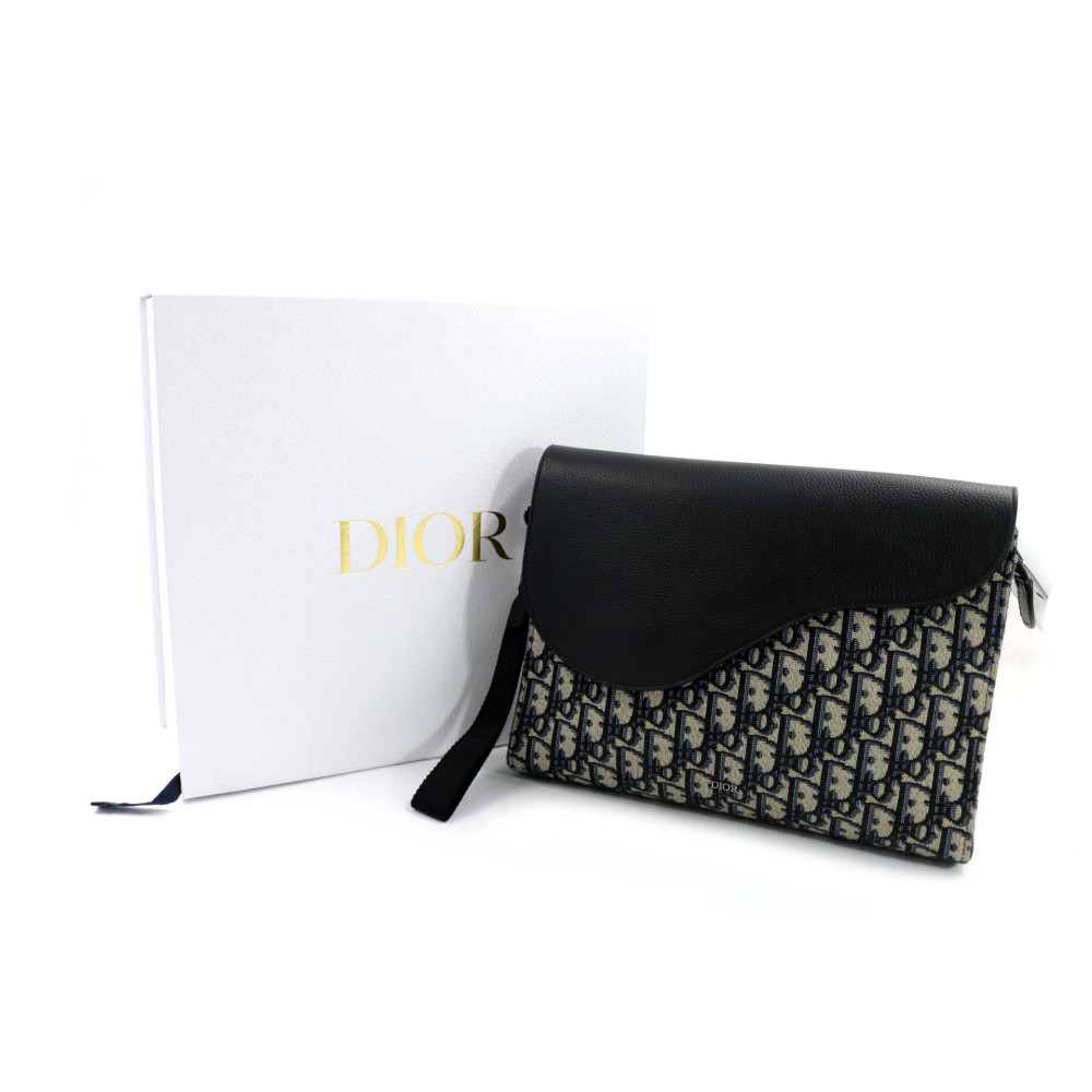 Dior Pochette Saddle A5 Pelle e Tela Oblique