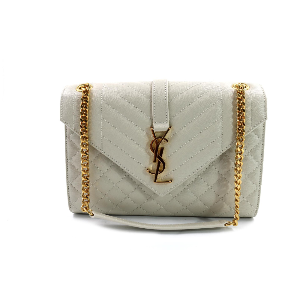 Saint Laurent Envelope Medium Pelle Bianca