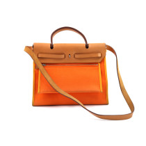 Hermes Herbag Tela e Pelle Arancio