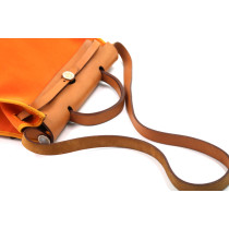 Hermes Herbag Tela e Pelle Arancio