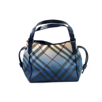 Burberry Shopping Tela Blu e Marrone