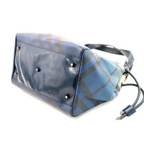 Burberry Shopping Tela Blu e Marrone