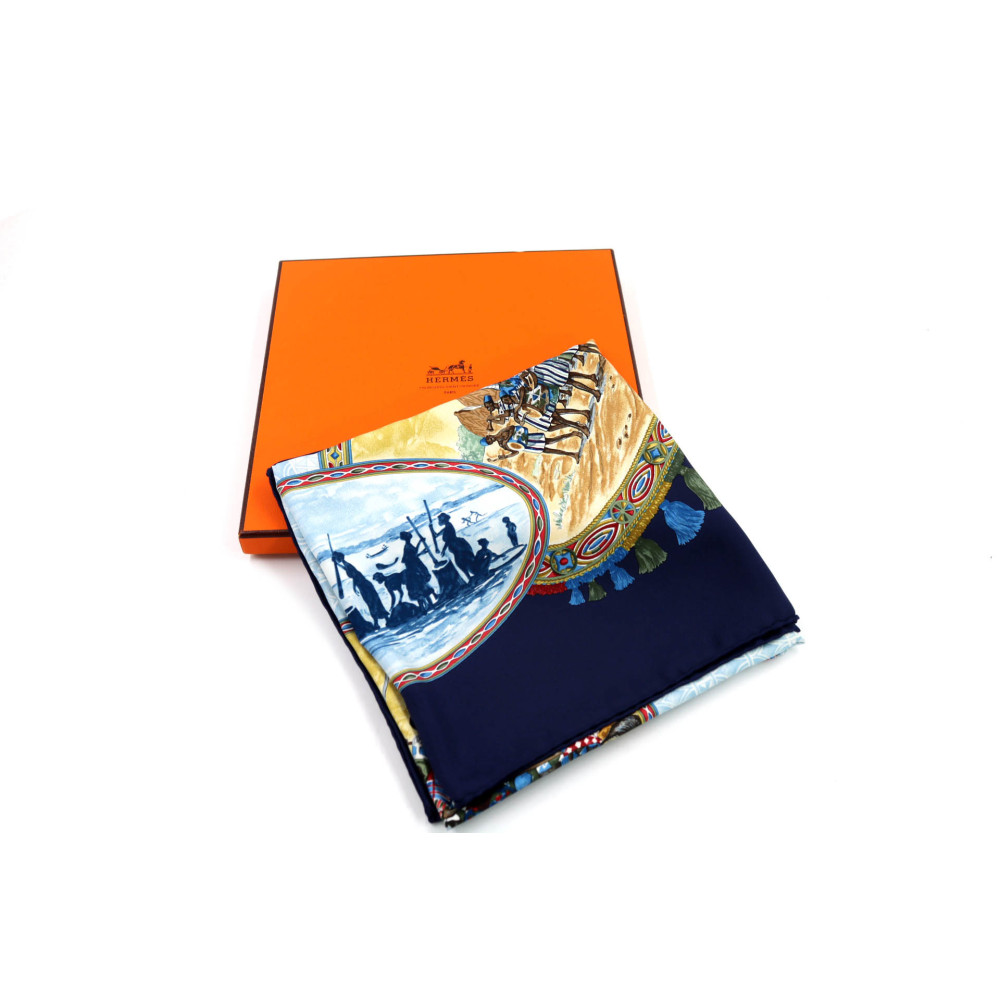 Hermes Foulard Cavalier Peuls Seta Multicolor