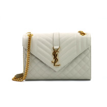 Saint Laurent Envelope Medium Pelle Bianco Avorio