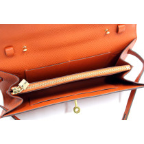 Hermes Portafoglio Kelly Pelle Arancio