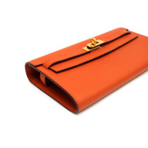 Hermes Portafoglio Kelly Pelle Arancio