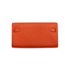 Hermes Portafoglio Kelly Pelle Arancio