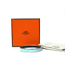 Hermes Bracciale Metallo e Smalto Azzurro