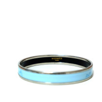 Hermes Bracciale Metallo e Smalto Azzurro