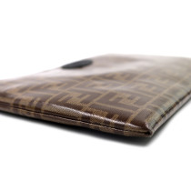 Fendi Pochette Tela Cerata Marrone