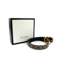Gucci Cintura GG Beige e Pelle Nera