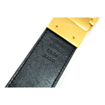 Gucci Ceinture 85 GG reverse Beige et Cuir Noir