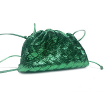 Bottega Veneta Pouch Mini Pelle Verde Metallico