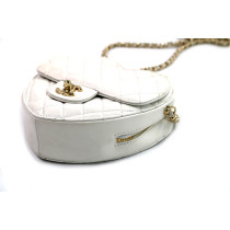 Chanel Pochette Heart Bag Pelle Bianca