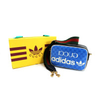 Gucci For Adidas Blue Leather Shoulder Bag