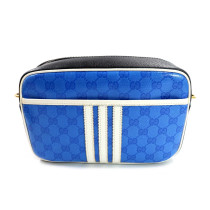 Gucci For Adidas Blue Leather Shoulder Bag