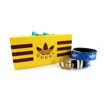 Gucci for Adidas Blue Leather Marmont Belt