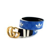 Gucci pour Adidas Ceinture Marmont Cuir Bleu