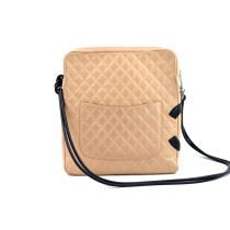 Chanel Cambon Shoulder Bag Beige and Black Leather