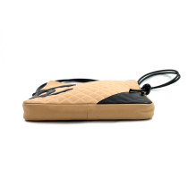Chanel Cambon Schultertasche Beige und Schwarz Leder
