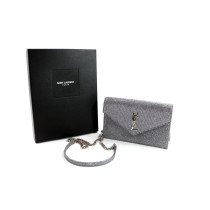 Saint Laurent Pochette Classic Envelope Paillette Argento