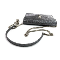 Saint Laurent Pochette Classic Envelope Paillette Argento