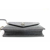 Saint Laurent Pochette Classic Envelope Paillette Argento