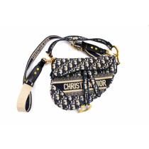 Dior Saddle Tela Oblique Blu