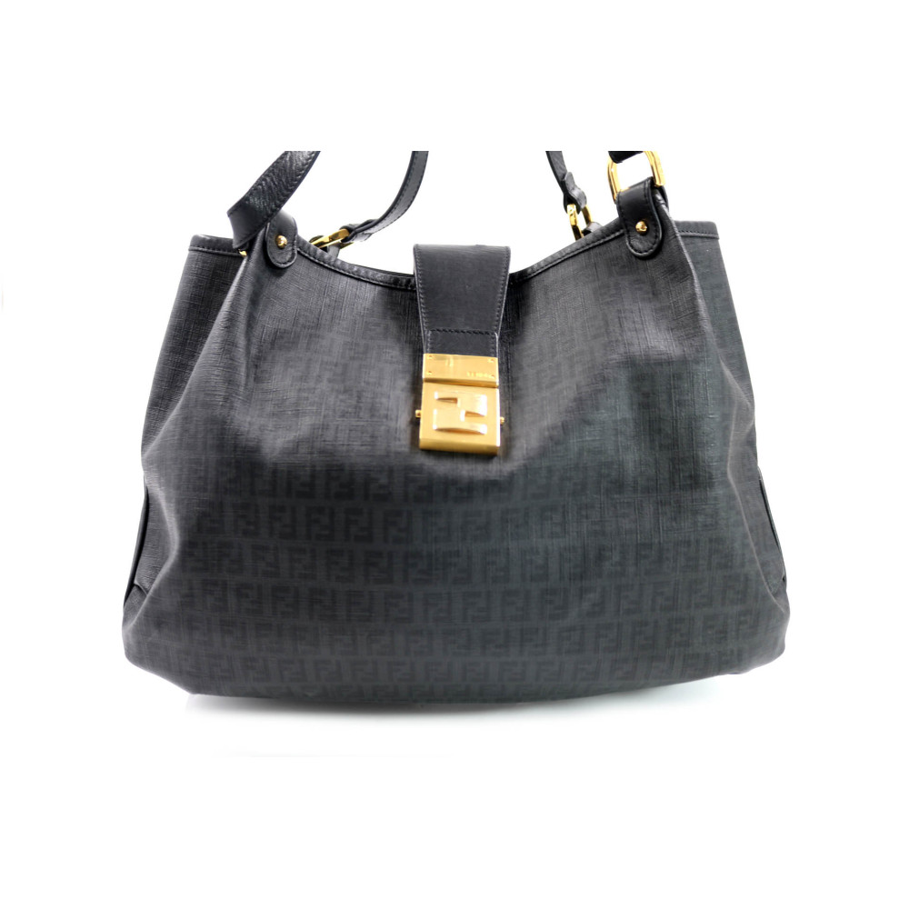 Fendi Tote Bag Zucchino PVC Nero