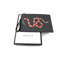 Gucci Pochette Bestiary King Snake GG Nero