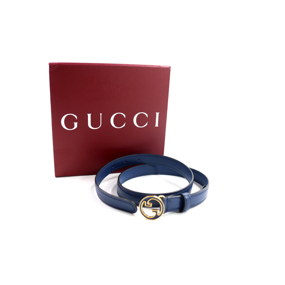Gucci Cintura Pelle Blu