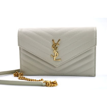 Saint Laurent Woc Piccolo Pelle Soft Crema