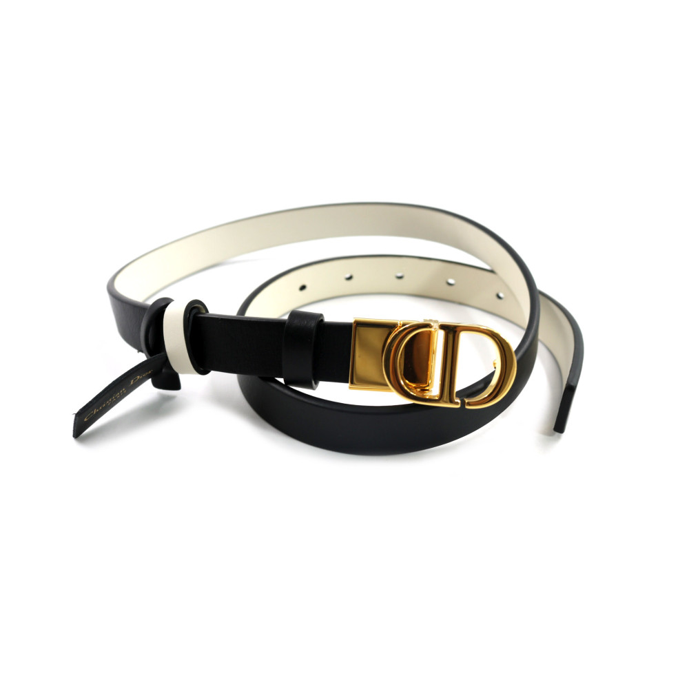 Dior Cintura Reversibile Pelle Nera e Bianca