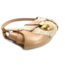 Fendi Pochette Tela e Pelle Beige