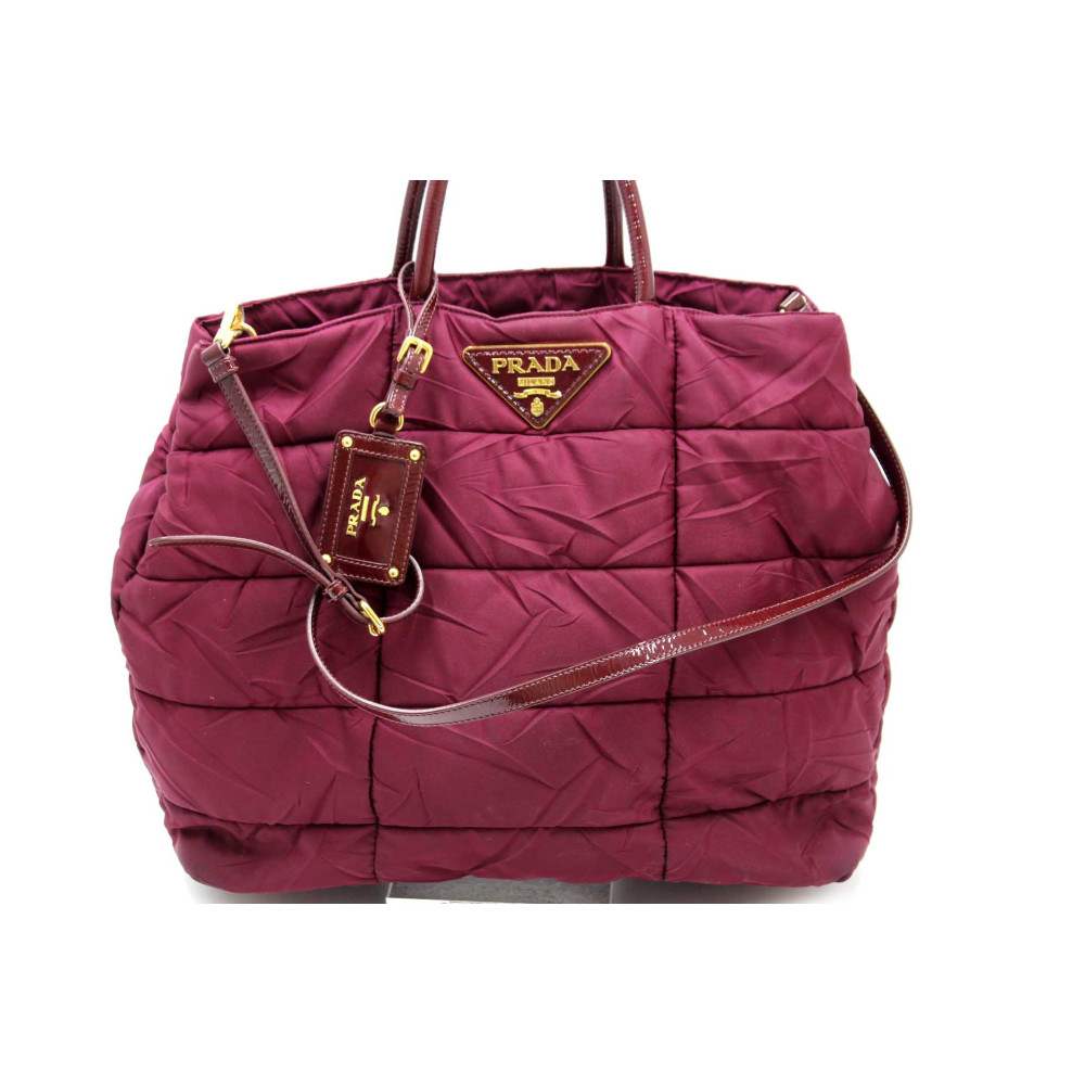 Prada Shopping Tela e Vernis Bordeaux